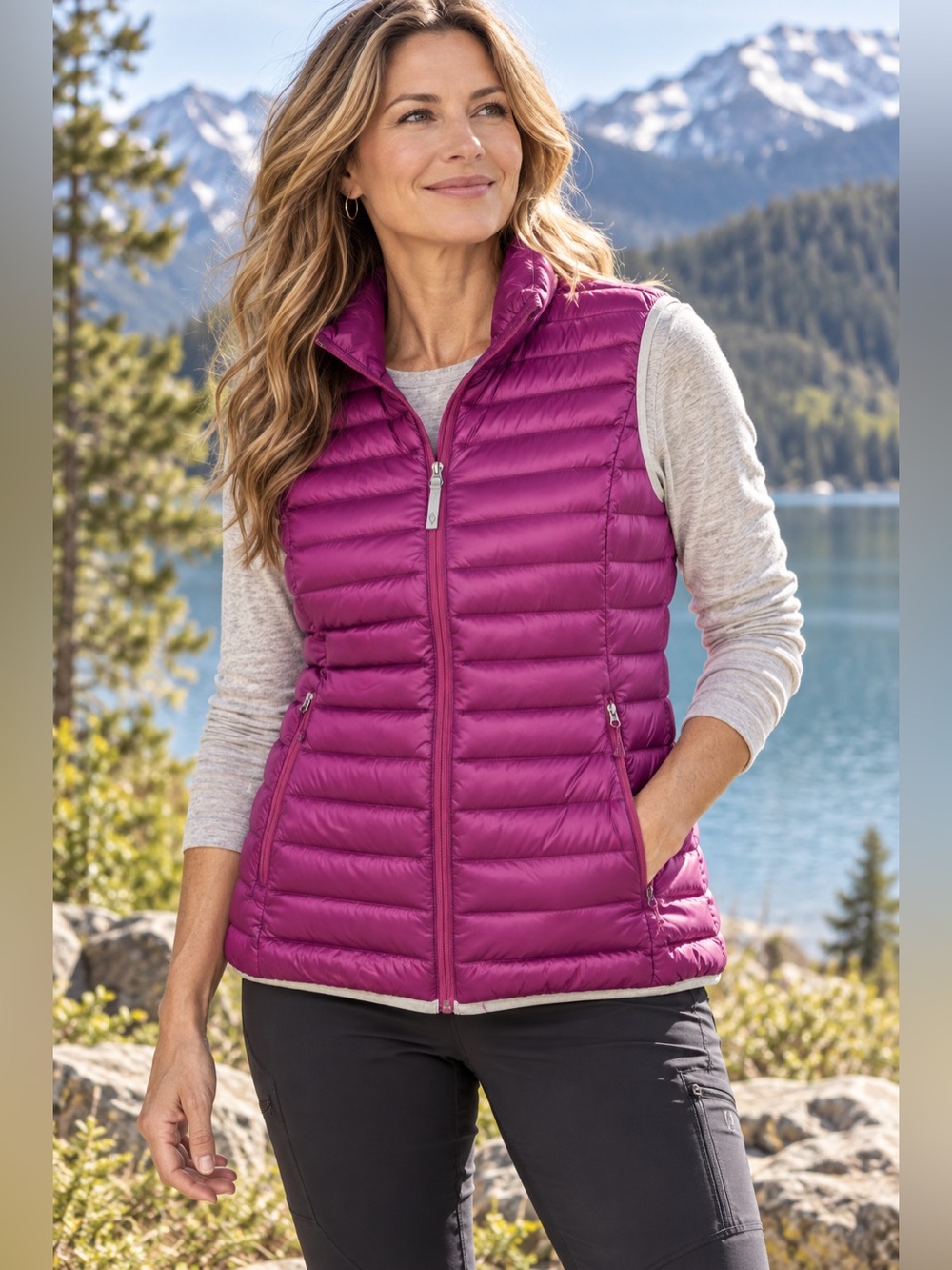 Eddie Bauer Purple 
EB700 Down Travex Puffer Vest